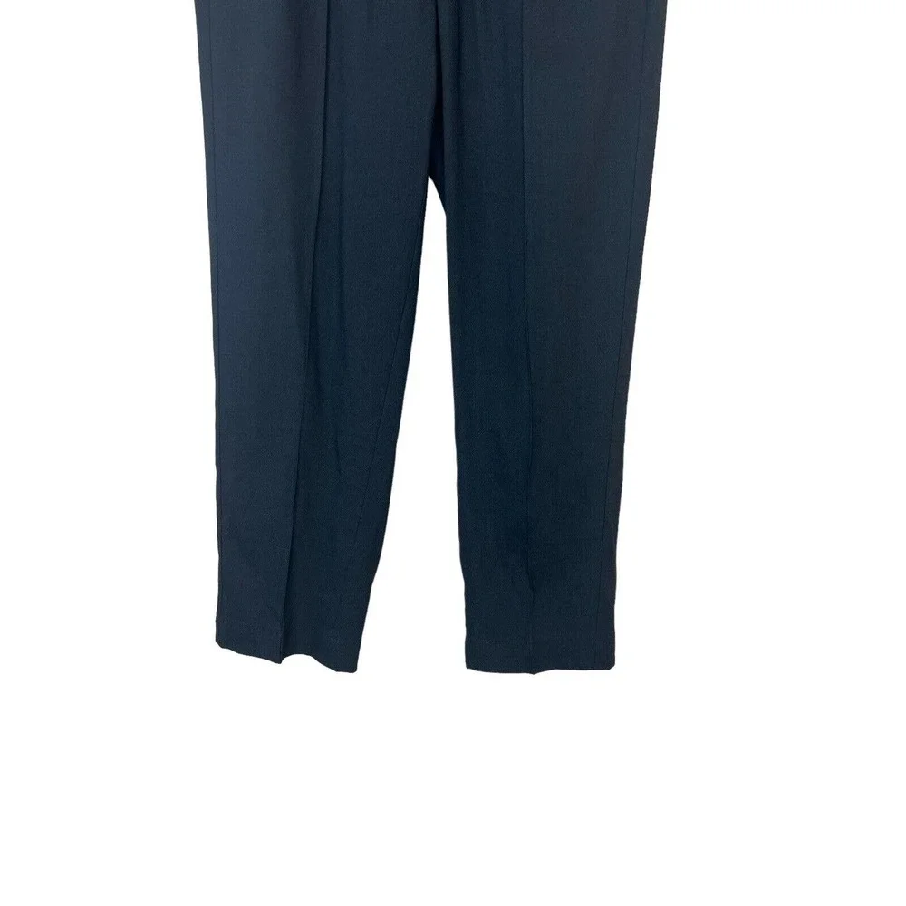 Babaton Black Errol Linen Ankle Pants S Trouser Pockets Drawstring Elastic Waist